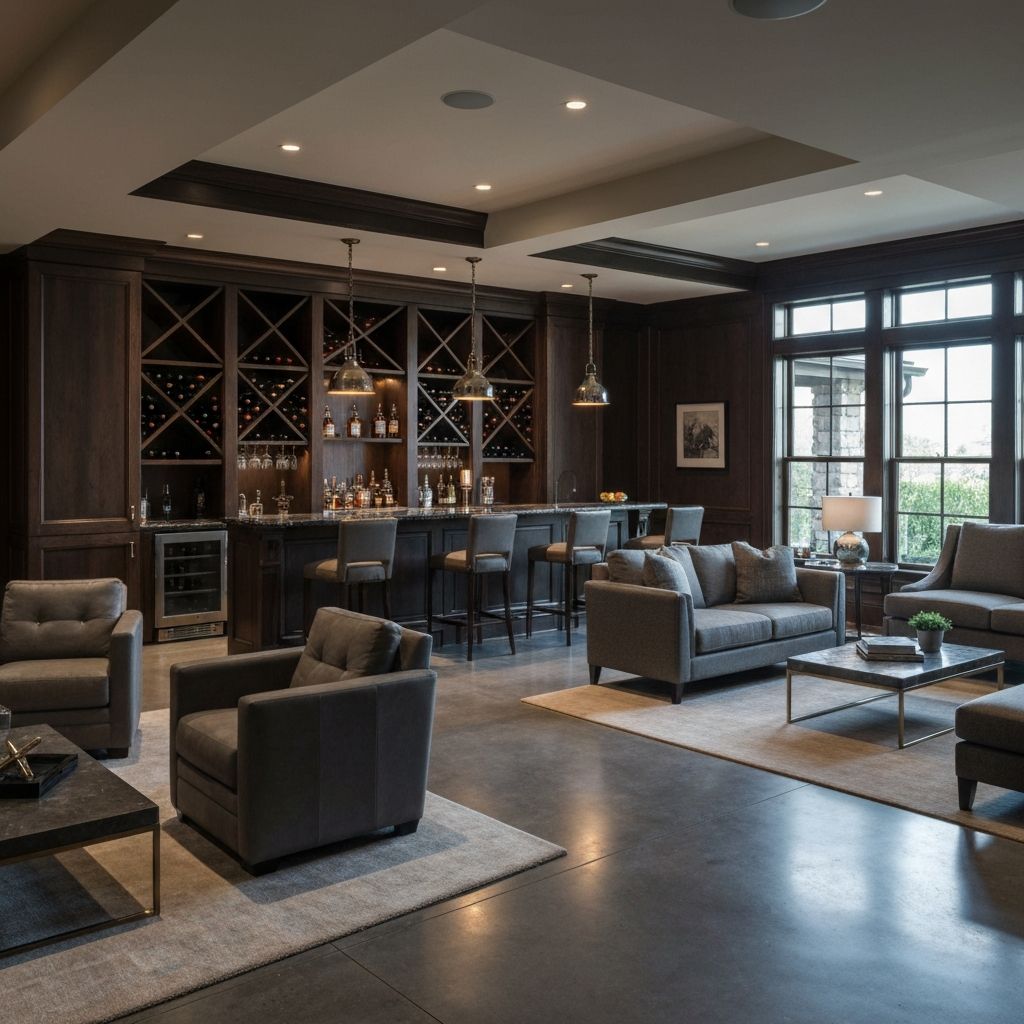 Luxury finished basement with bar — Washington DC
